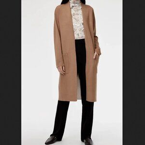 Aritzia Babaton Lance Longline Wool Blend Open Cardigan